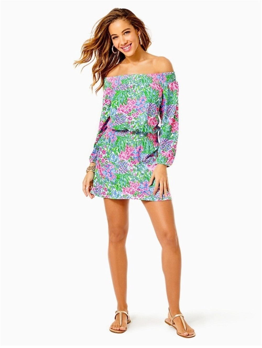 Lilly Pulitzer CYLA OFF THE SHOULDER Skort ROMPER Cherry On Top L